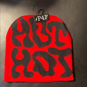Red and Black 'Hot' Beanie